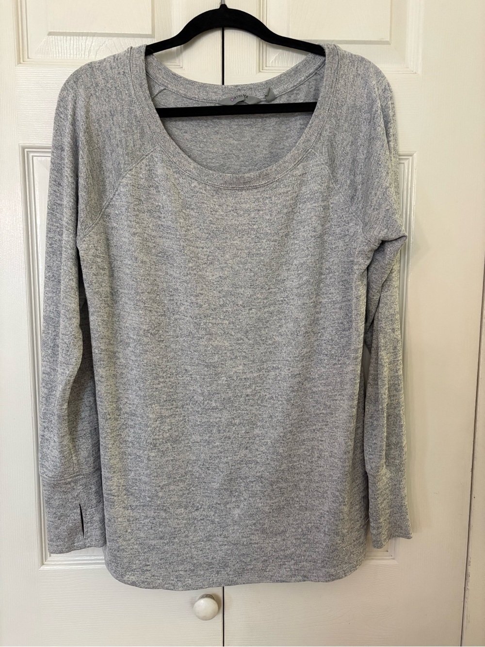 Athleta Gray Long Sleeve Scoop Neck Sweater Large